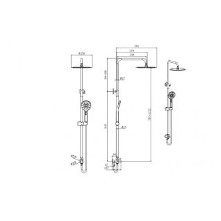 Душевая стойка Aquatek Вега AQ2046BGM оружейная сталь